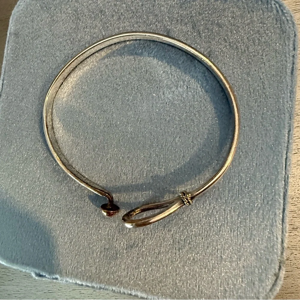 Cape Cod Sterling Silver with Rose Gold Ball Loop Bracelet - Picture 2 of 2